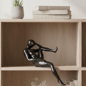 Modern Abstract Figurine Meditation/Contemplation Statue Pose Black Sculpture 11